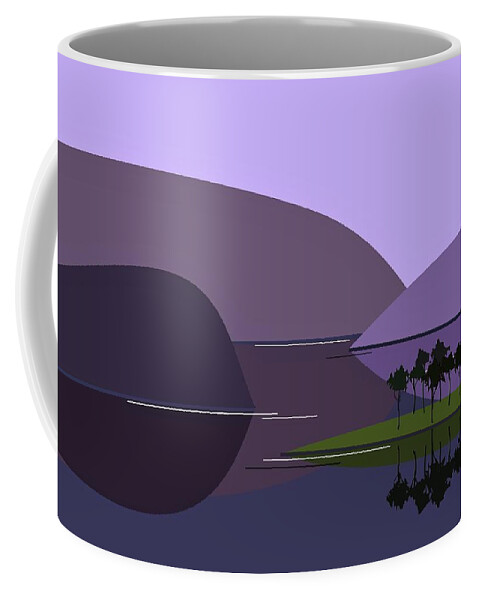 Purple Coffee Mug featuring the digital art Purple Hills by Fatline Graphic Art