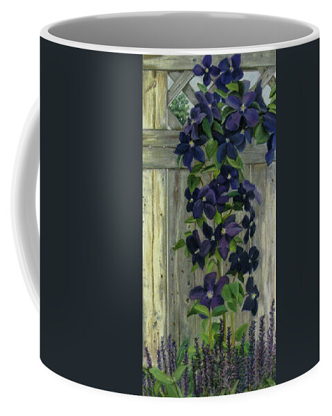 Clematis Coffee Mug featuring the pastel Purple Majesty by MaryJo Clark