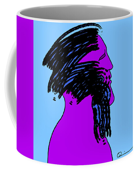 Quiros Coffee Mug featuring the digital art Purple Man by Jeffrey Quiros