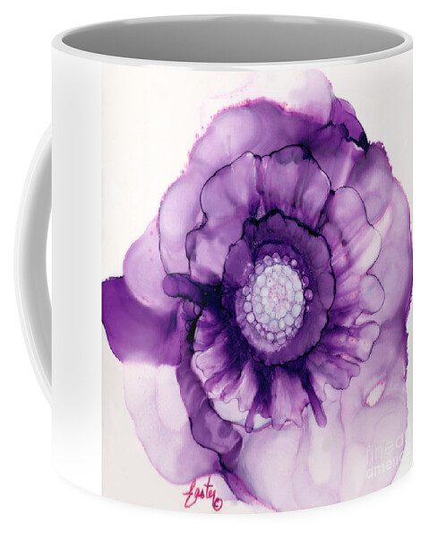 Purple Passion Flower Coffee Mug featuring the painting Purple Passion Flower by Daniela Easter