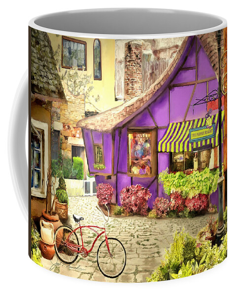 Gift Shop Coffee Mug featuring the painting Purple Rabbit by Joel Smith