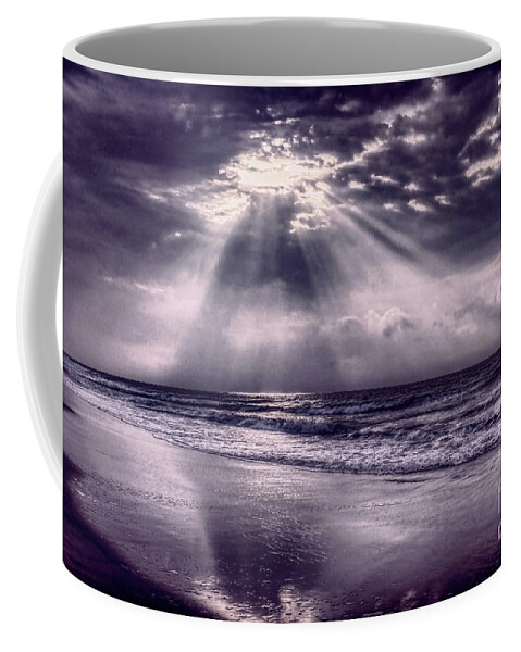 Sunrise Coffee Mug featuring the photograph Purple Sunrise Over Myrtle Beach by Jeff Breiman
