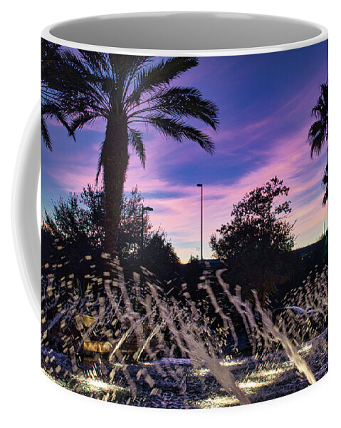 Tree Coffee Mug featuring the photograph Purple Sunset by Portia Olaughlin