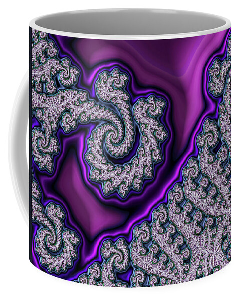 Abstract Coffee Mug featuring the digital art Purple Twirls 3 by Manpreet Sokhi