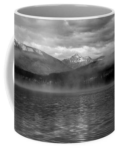 Black And White Mountain Lake Coffee Mug featuring the photograph Pyramid Lake Black And White Reflection by Dan Sproul