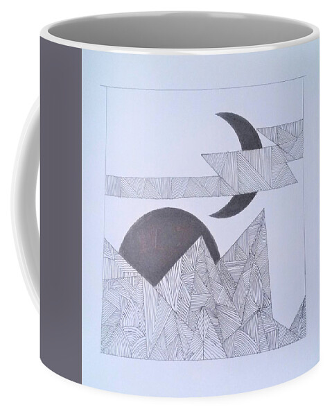  Coffee Mug featuring the drawing Pyramidal Contradiction by Sala Adenike