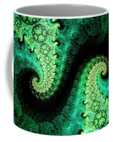 Fractal Coffee Mug featuring the digital art Qi #5 by Mary Ann Benoit