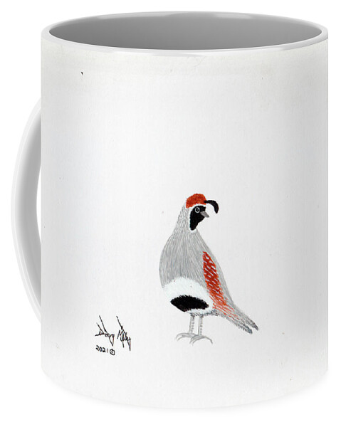 Desert Birds Coffee Mug featuring the painting Quail 2 by Doug Miller