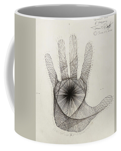 Quantum Coffee Mug featuring the drawing Quantum Hand by Jason Padgett