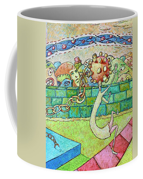 Virus Coffee Mug featuring the painting Quarantine Dance by Ronald Walker