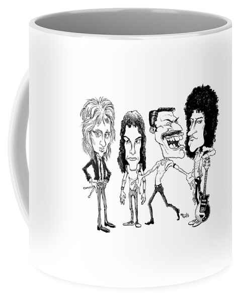 Caricature Coffee Mug featuring the drawing Queen by Mike Scott