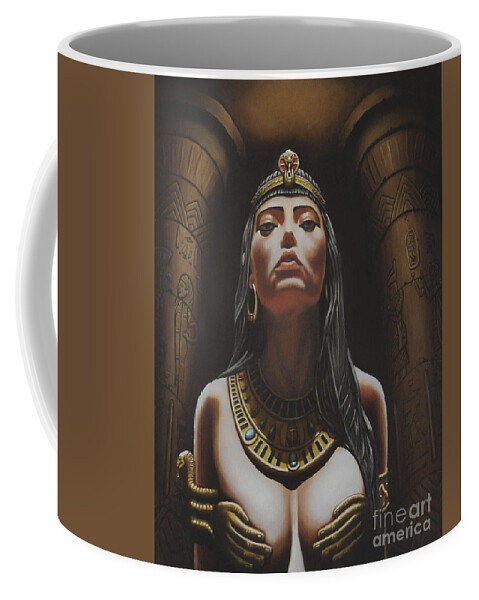 Egypt Coffee Mug featuring the painting Queen of the Nile by Ken Kvamme