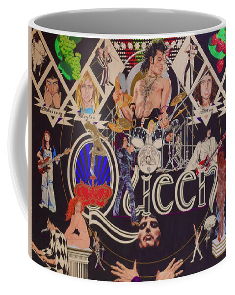 Colored Pencil Coffee Mug featuring the drawing Queen by Sean Connolly