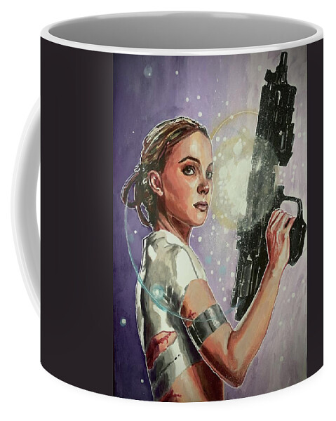 Star Wars Coffee Mug featuring the painting Queen Senator Mother - Padme Amidala by Joel Tesch