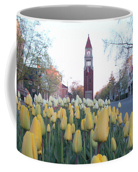 Tulips Coffee Mug featuring the photograph Tulip Boulevard on Queen Street in Niagara on the Lake by Kenneth Lane Smith