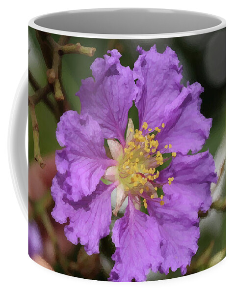Deciduous Tree Coffee Mug featuring the photograph Queen's Crepe Myrtle Flower 2 by Mingming Jiang