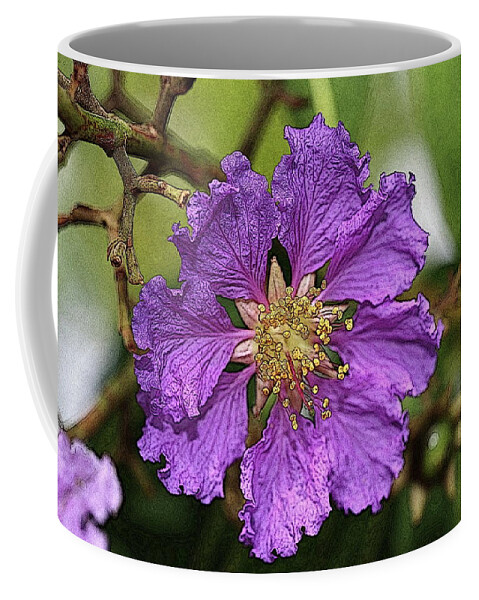 Deciduous Tree Coffee Mug featuring the photograph Queen's Crepe Myrtle Flower 3 by Mingming Jiang