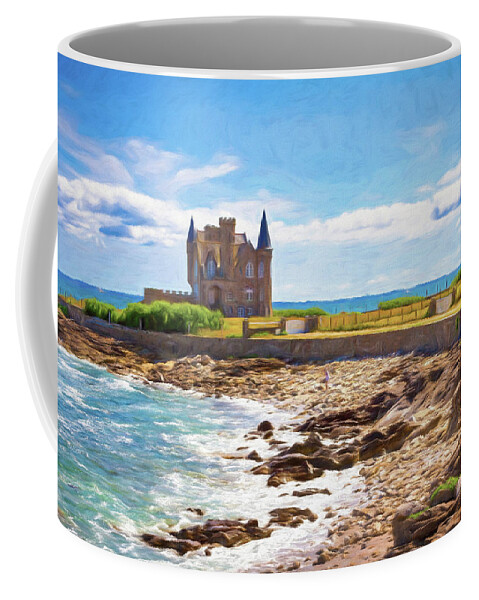 Atlantic Ocean Coffee Mug featuring the photograph Quiberon Point Castle, Brittany by Jordi Carrio Jamila