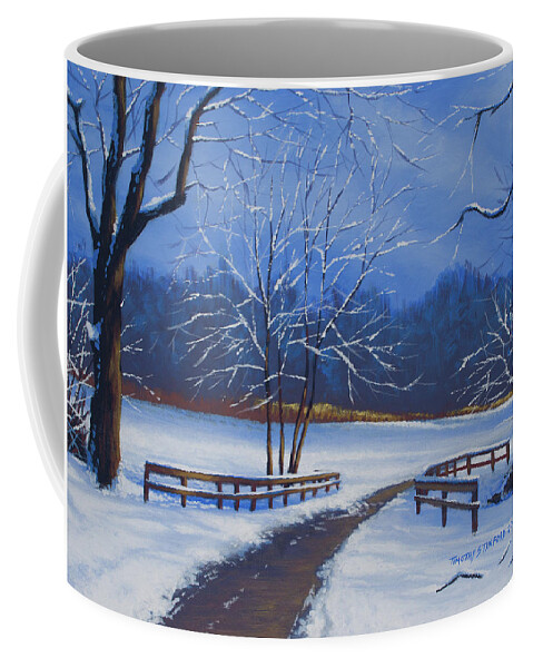 Acrylic Coffee Mug featuring the painting Quiet Path by Timothy Stanford