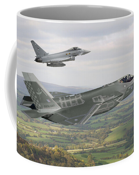 Lightning Coffee Mug featuring the digital art Raf F-35c by Custom Aviation Art