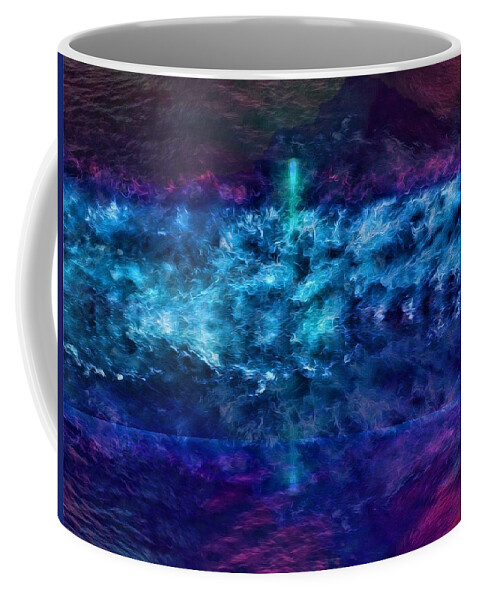 Abstract Art Coffee Mug featuring the digital art Raging Blue 2 by Aldane Wynter