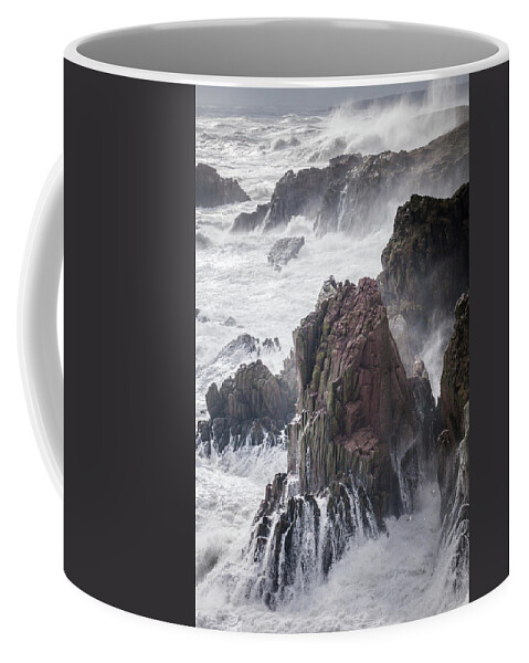 Aberdeenshire Coffee Mug featuring the photograph Raging Seas by Anita Nicholson