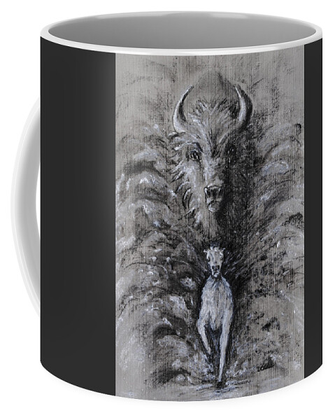 Wildlife Coffee Mug featuring the drawing Raging Thunder by Vallee Johnson