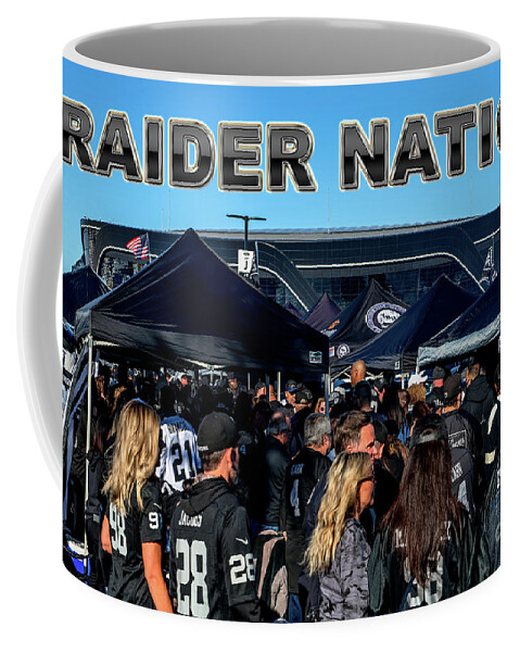 Raider Nation Coffee Mug featuring the photograph Raider Nation Represents at Allegiant Stadium Las Vegas Raiders by Aloha Art