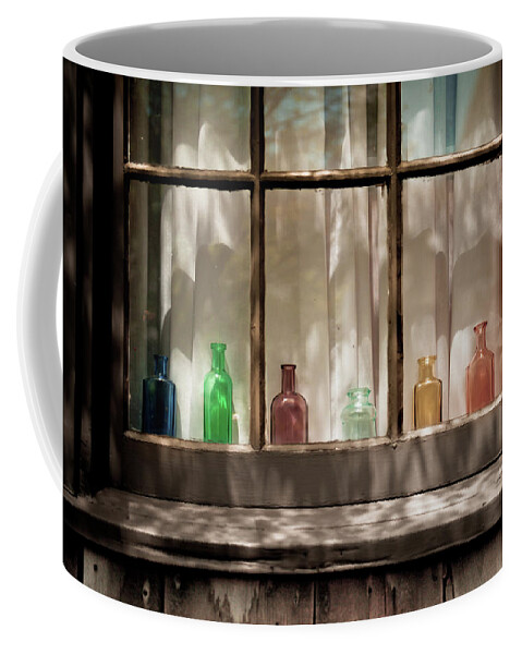 Nantucket Coffee Mug featuring the digital art Rainbow Bottles by Nickleen Mosher