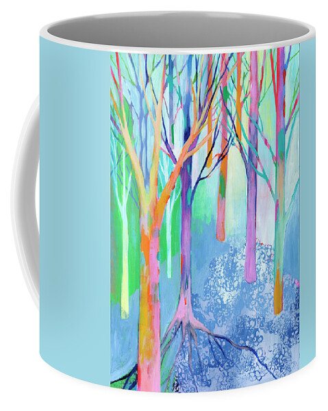 Woods Coffee Mug featuring the painting Rainbow Forest II by Jennifer Lommers