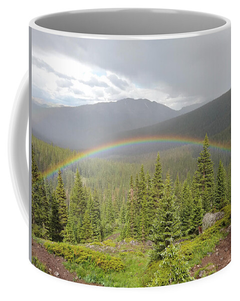 Rainbow Coffee Mug featuring the photograph Rainbow in the Valley by Aaron Spong