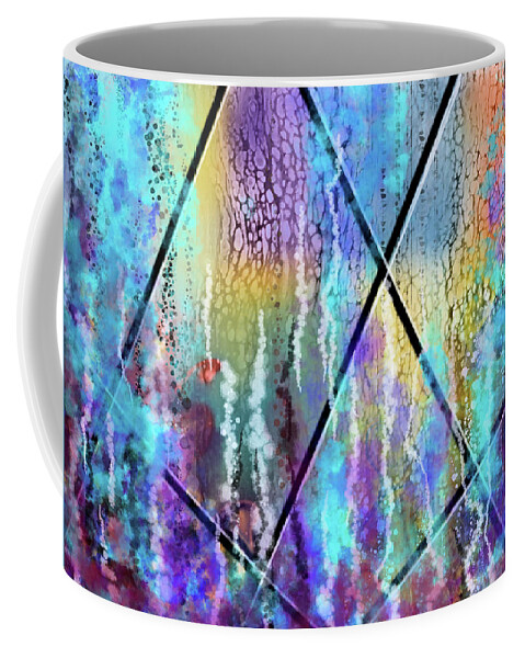 Fluid Coffee Mug featuring the painting Rainbow Waters by Art by Gabriele
