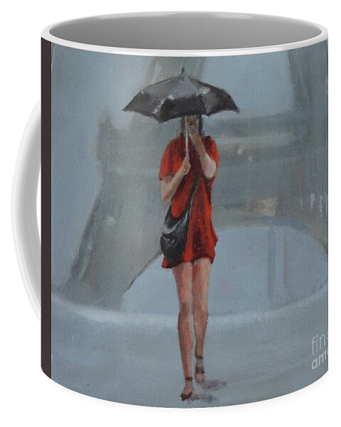 Waltmaes Coffee Mug featuring the painting Rainy day in Paris by Walt Maes
