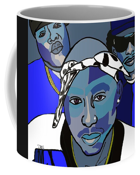Tupac Coffee Mug featuring the digital art Rap History by D Powell-Smith