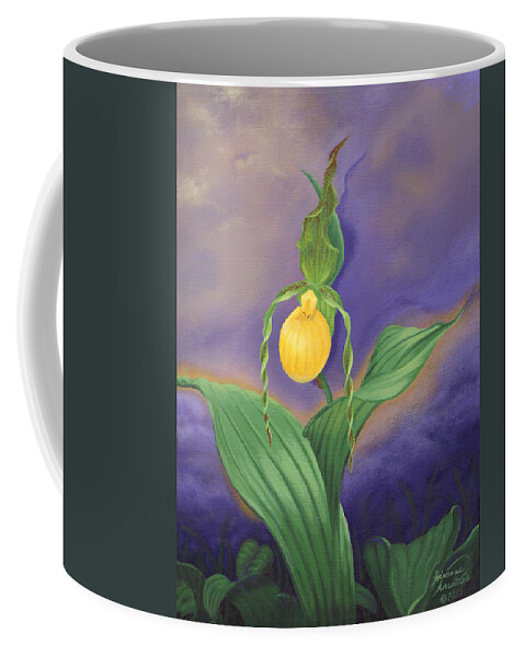 Flower Coffee Mug featuring the painting Rare Appalachian Beauty by Adrienne Dye