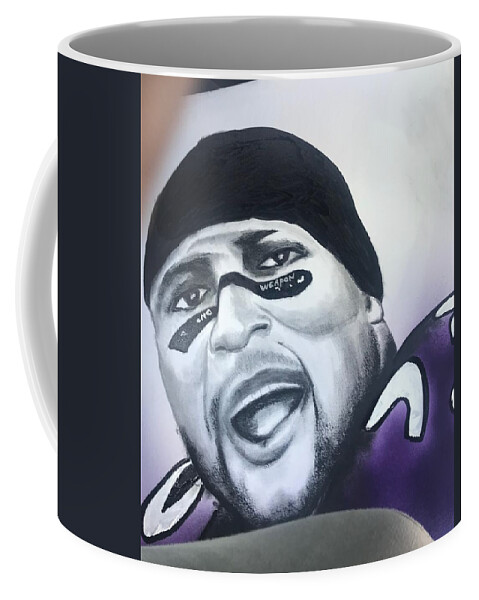  Coffee Mug featuring the mixed media Raven by Angie ONeal