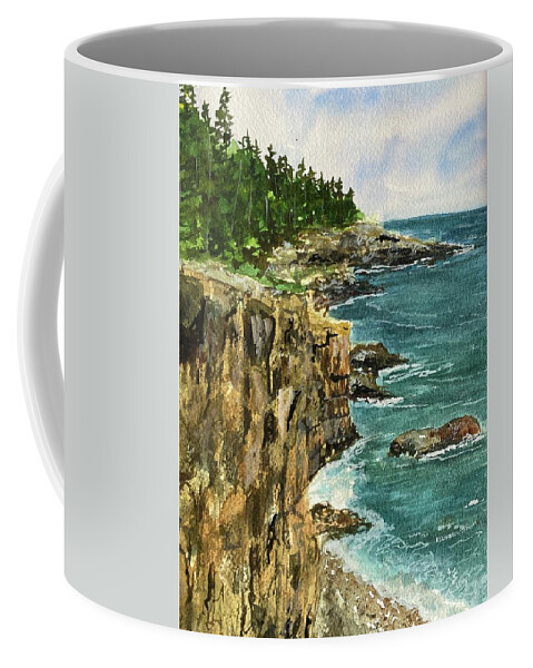 Ravens Nest Coffee Mug featuring the painting Ravens Nest Acadia, Maine by Kellie Chasse
