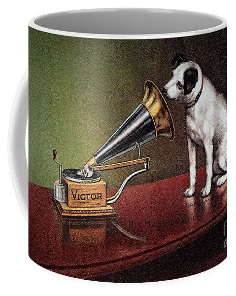 1920 Coffee Mug featuring the drawing Rca Victor Trademark by Granger
