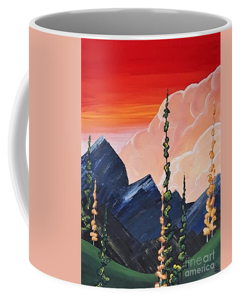 Trees Coffee Mug featuring the painting Reach the Sky by April Reilly