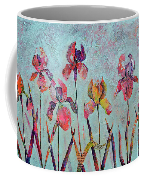 Iris Coffee Mug featuring the painting Reaching For The Sun by Shadia Derbyshire