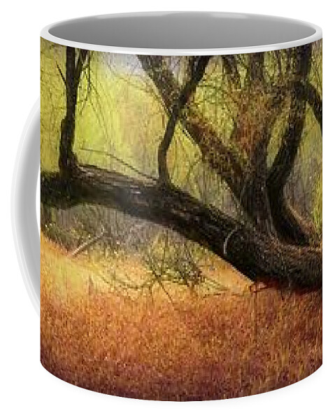 Tree Coffee Mug featuring the photograph Reaching Out Over the Meadow Painting by Debra and Dave Vanderlaan