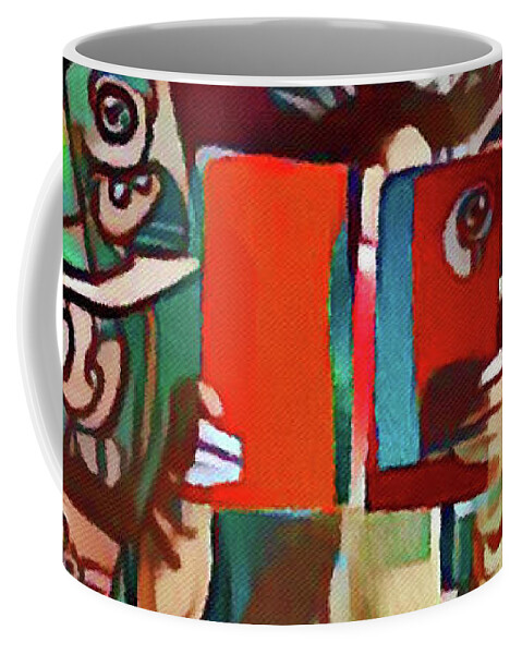 Books Coffee Mug featuring the painting Reading Is Fun and Mental by Susan Maxwell Schmidt