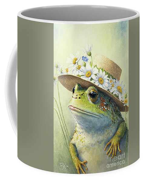 Frog Coffee Mug featuring the painting Ready For The Garden by Tina LeCour
