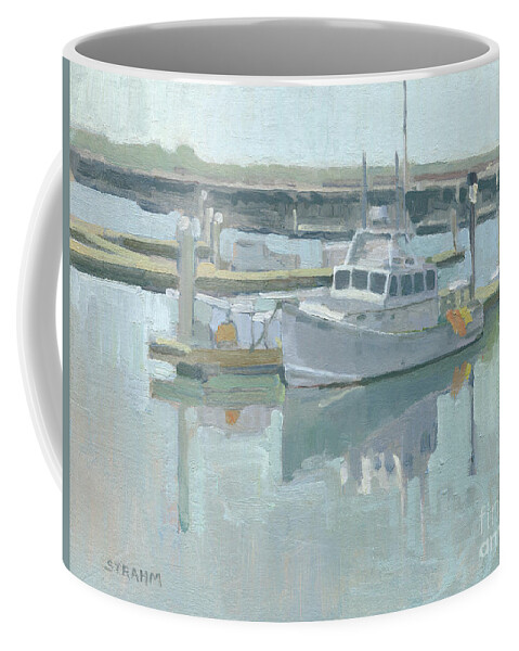 Fishing Coffee Mug featuring the painting Ready for the Next Catch, Tuna Harbor, San Diego by Paul Strahm
