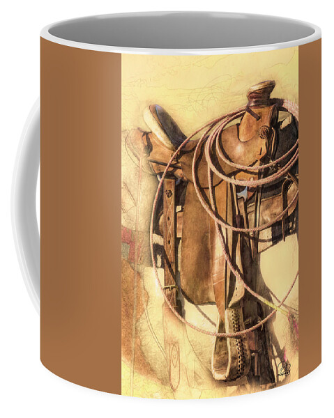 Chaps Coffee Mug featuring the photograph Ready to Ride by Debra Boucher