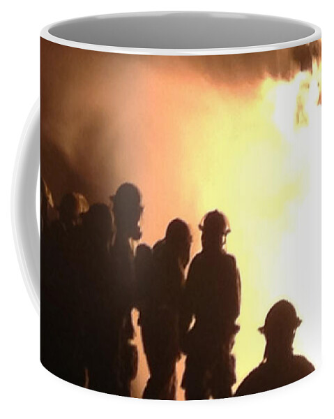 Firefighter Coffee Mug featuring the photograph Real Heroes in Action by Lee Darnell