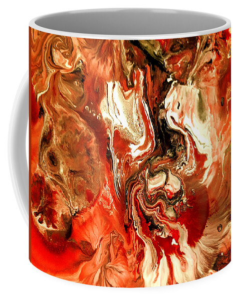  Coffee Mug featuring the painting Burning Life in the Fire of Time by Rein Nomm