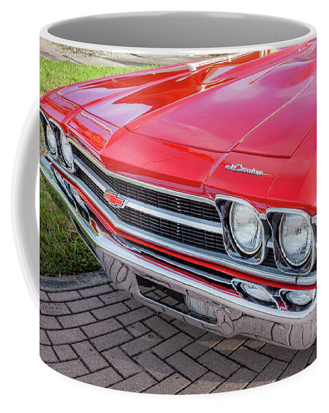 1969 Chevrolet El Camino 350 Coffee Mug featuring the photograph Red 1969 Chevrolet El Camino Custom 350 X116 by Rich Franco