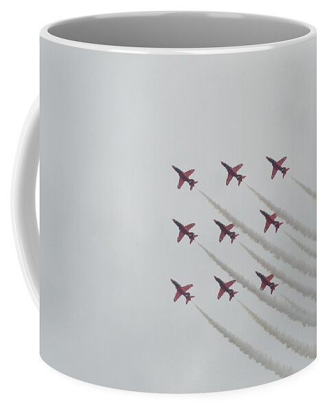 21st Century Coffee Mug featuring the photograph Red Arrows Diamond 9 by Gordon James