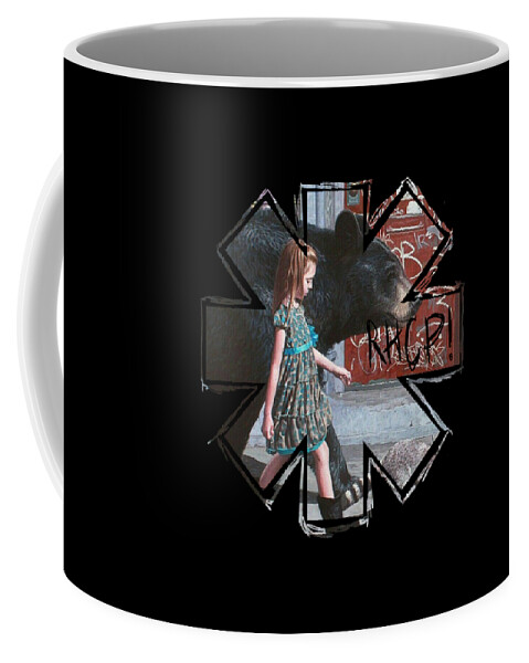 Red Hot Chili Peppers Coffee Mug featuring the digital art Red Bear Chili and Girl by Notorious Artist